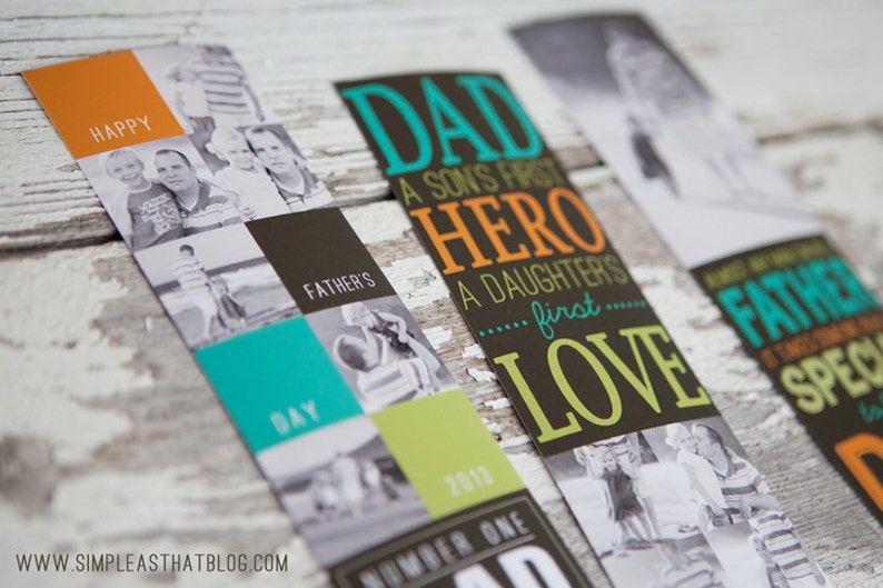 Handmade Father's Day Gift Photo Bookmarks for Dad image 2