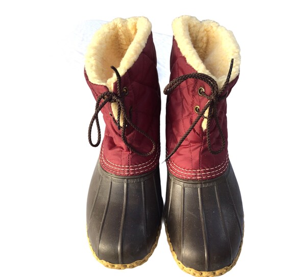 maroon duck boots