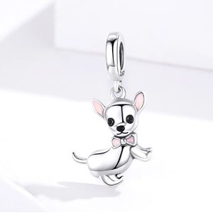 0.31 in x 0.51 in Jewel Tie Sterling Silver Dog Charm 