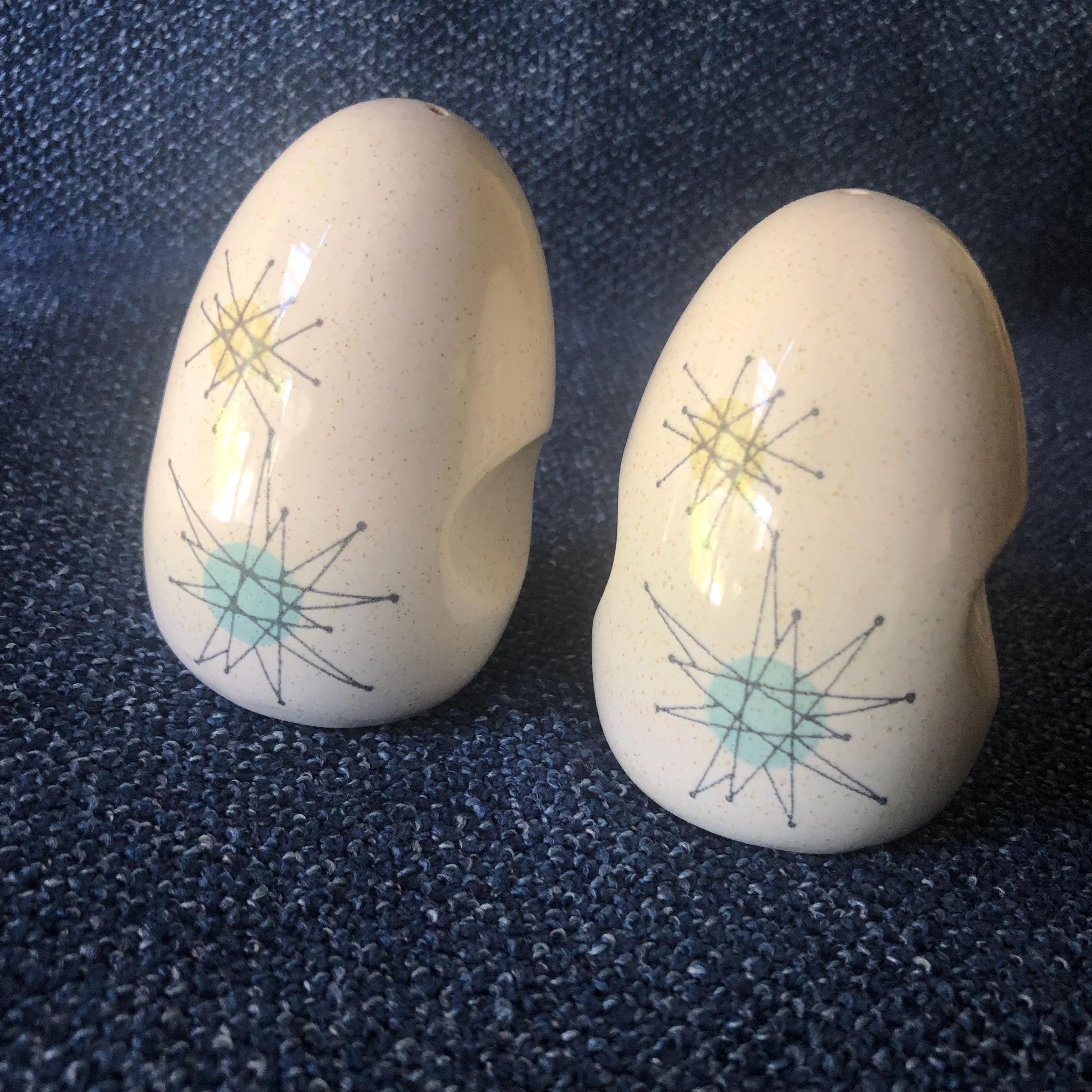 Franciscan Starburst Small Salt & Pepper Shakers, Set, Vintage 60s