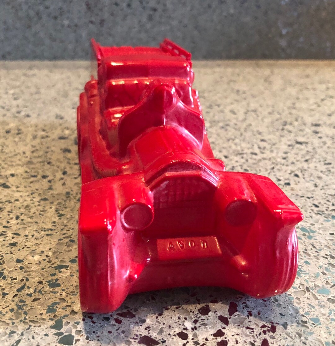 AVON Fire Truck Collectible Bottle Vintage 1970s Opaque Red
