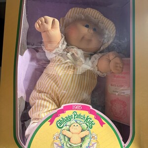 COLECO 1985 Cabbage Patch Preemie, Lana Anne, Complete With Birth Certificate, Adoption Papers; Like New In Original Box