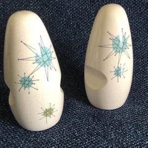 フランシスカン　スターバスト　ショート　ソルト＆ペッパーシェーカー Franciscan Atomic Starburst Salt & Pepper - Etsy