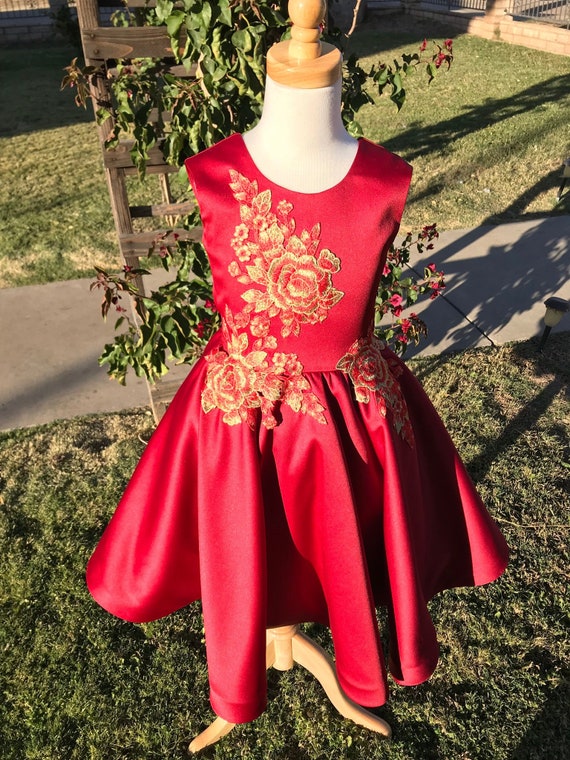 girl in red gown