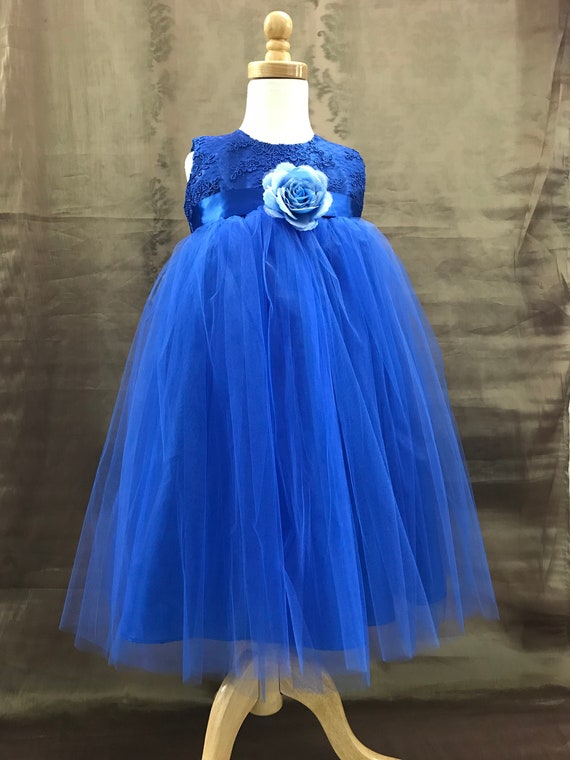 royal blue flower girl dress