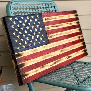 26x14 Wooden American Flag, Custom Flag, Rustic Flag