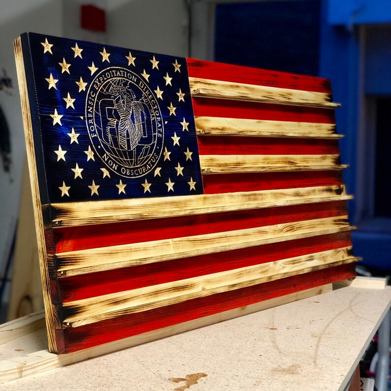 38x20 Custom Wooden American Flag Coin Holder Rustic | Etsy