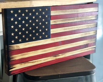 19.5x10" Desk Sized Wooden American Flag, Custom Flag, Rustic Flag