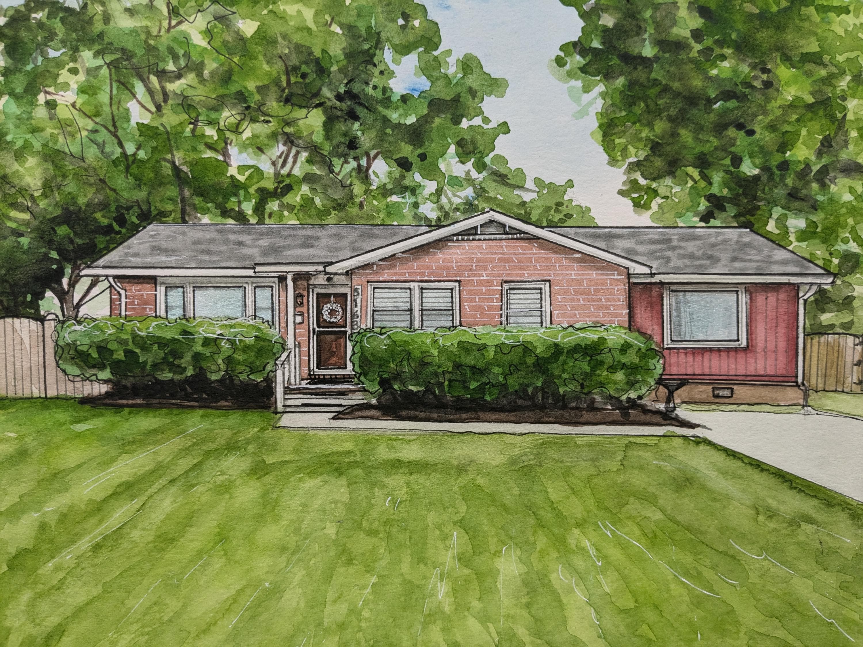 Custom HOUSE watercolor painting, original hand-painted house portrait, house painting made to order from photo, personalized wedding gift