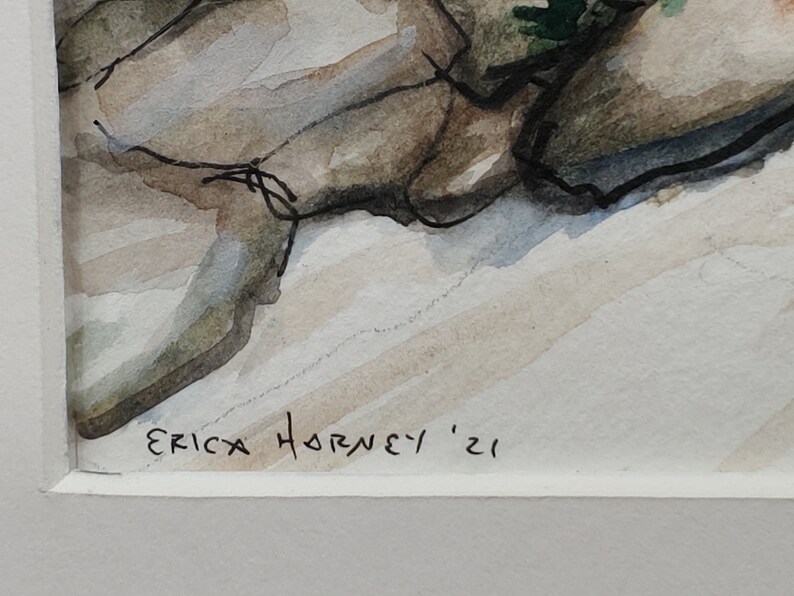 Original handpainted watercolor painting by Erica Harney, Colorado landscape painting, Rocky mountain watercolor painting, snowy landscape image 4