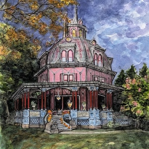 Custom House Watercolor Painting, Hand-Painted Home Portrait