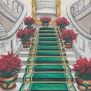 Custom WEDDING VENUE watercolor painting, original artwork hand-painted illustration, wedding venue painting, personalized anniversary gift