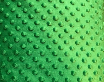 Green Minky Dot Fabric