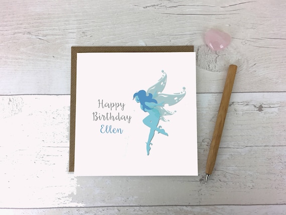 Fee Personnalise Joyeux Anniversaire Carte Fee Bleue Fee Etsy
