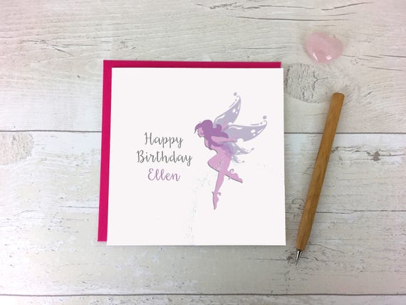 Fee Personnalise Joyeux Anniversaire Carte Fee Mauve Fee Etsy Fee Personnalise Joyeux Anniversaire Carte Fee Mauve Fee Etsy