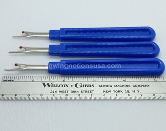 Seam ripper thread cutter  sewing tool blue 3pc flat handle