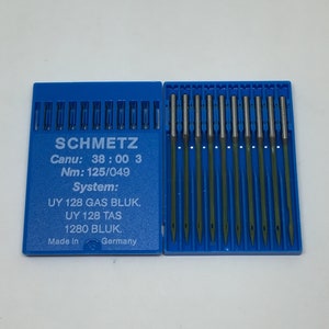 Uy128gas size 20 coverstitch sewing machine needles 1280 128g sy7292 uy128gs  schmetz germany  blukold needle with teflon coating