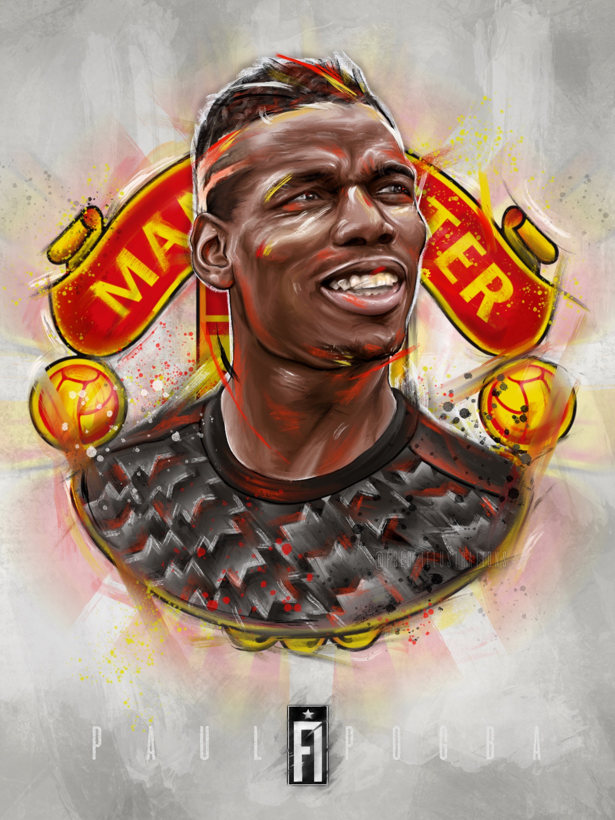 Paul Pogba Football Artwork Print Etsy
