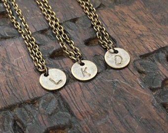 Hand-stamped Monogram Necklace