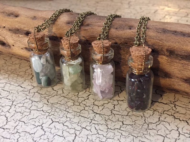 Crystals in a Bottle Necklace