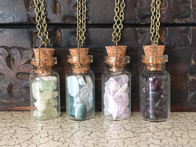 Crystals in a Bottle Necklace