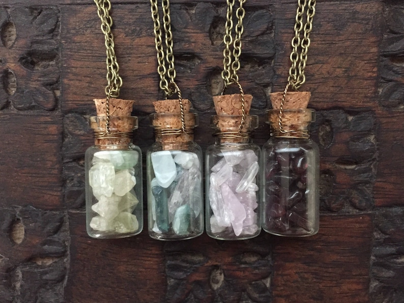 Crystals in a Bottle Necklace