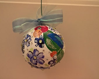 Hand Painted Parrot Ornament