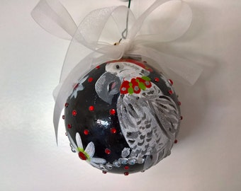 Hand Painted Parrot Ornament