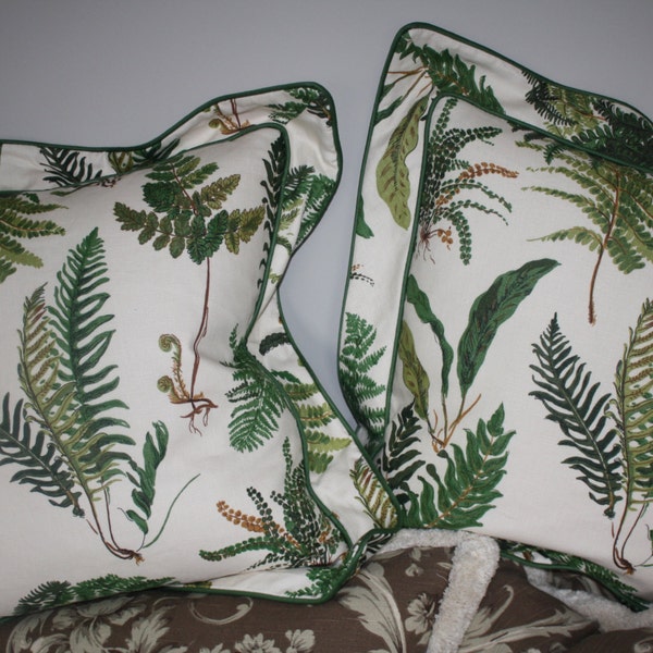 Pair Schumacher "LES FOUGERES" "Fern" Pillows