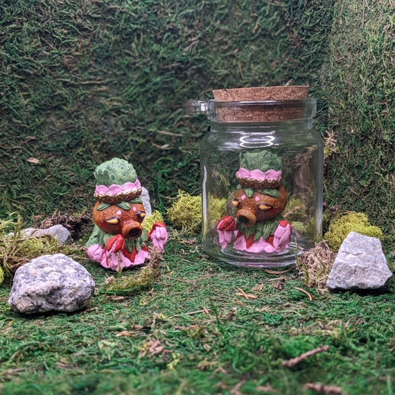 A hand-sculpted Deku Princess sealed inside a bottle — a tiny, enchanting diorama straight out of Majora's Mask that feels genuinely one-of-a-kind.