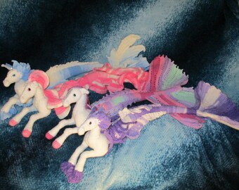 Dark Rainbow Hippocampus Crochet Soft Sculpture