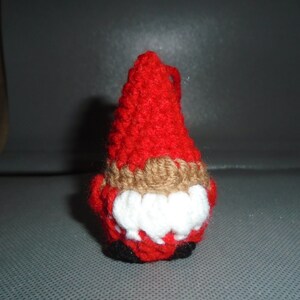 Premade, Ready to Ship! Crochet Santa Gnome Ornament Amigurumi