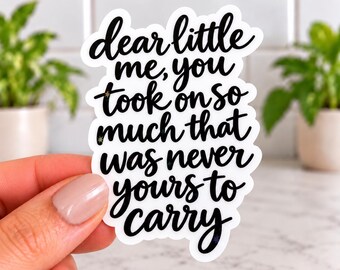 Inner Child Healing Sticker, Waterproof Vinyl Sticker, Holographic Healing Reminder, Self Compassion Decal for Emotional Healing