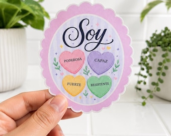 Soy Sticker | Latina Empowerment, Capaz Fuerte Resistente Vinyl Decal