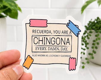 Chingona Sticker, Bilingual Latina Empowerment, Luchona Guerrera Decal