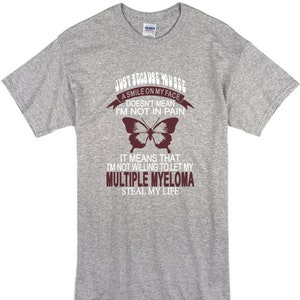 Special Nature-inspired Butterfly Print With Never Give Up Quote Not Willing To Let Multiple Myeloma Steal My Life Short-sleeve Unisex Shirt image 1