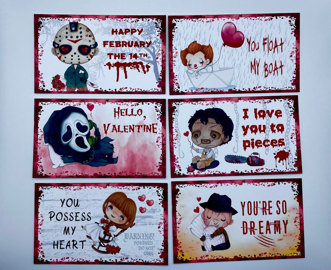 80's Horror Movie Valentine Cards 3x5 Version - Etsy