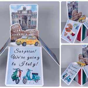 Italy Vacation Reveal Pop-up Card