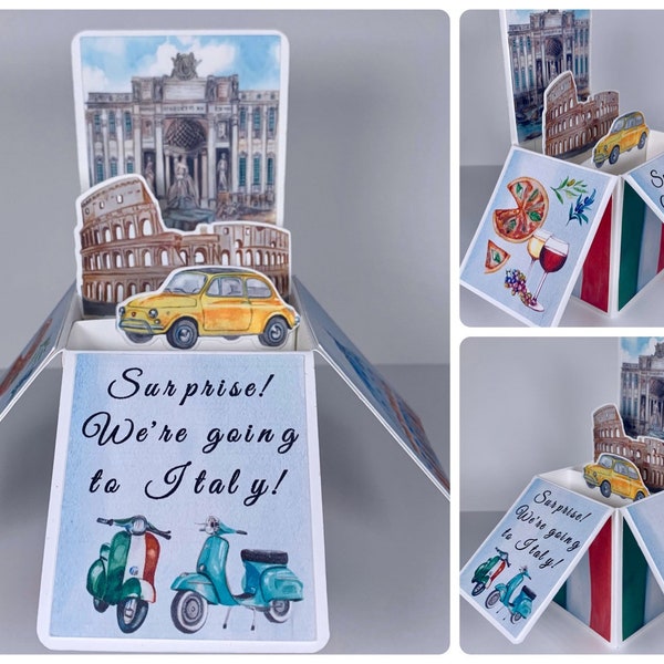 Italy Vacation Reveal Pop-up Card