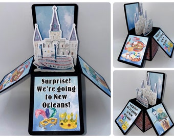 New Orleans Vacation Reveal Pop-up Card