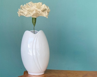 Vase Blanc Tulipe Vase Céramique 80s Décor Vintage Vase Blanc Vase Céramique Blanc Grand Vase Blanc Céramique Blanc Vase TaraLynEvansStudio