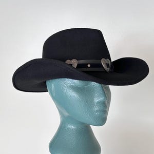 Cowgirl Black Concho Western Vintage Hat Black Cowboy Hat County Girl Mens Cowboy Hat Nashville Party Festival Hat TaraLynEvansStudio