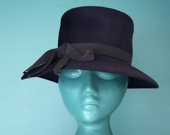 Henry Pollack Bucket Hat Wide Brim Hat Wool Hat Navy Blue Retro Hat TaraLynEvansStudio
