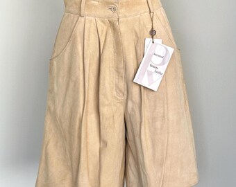 Butter Gelb Wildleder Bermuda Shorts Deadstock Ledershorts Lange Ledershorts Gelbe Shorts Lange Wildleder Shorts TaraLynEvansStudio