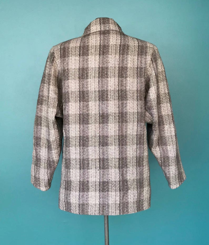 80s Plaid Wool Coat Double Breasted Coat TaraLynEvansStudio