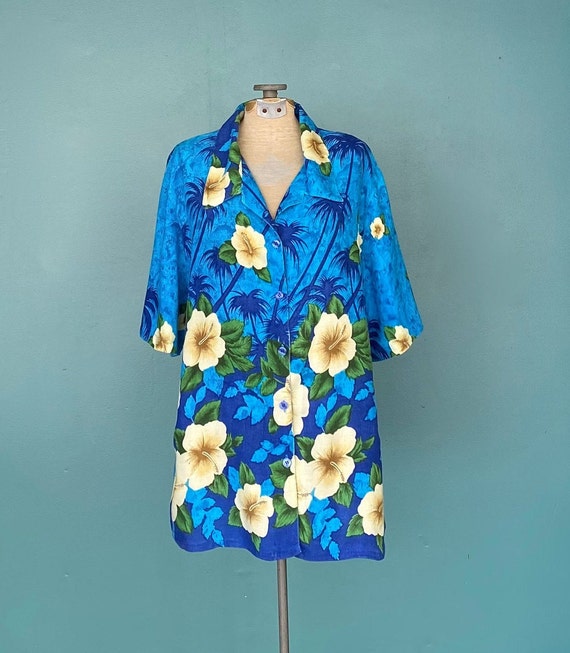 Vintage 80s Button Up Hawaiian Shirt TaraLynEvans… - image 2