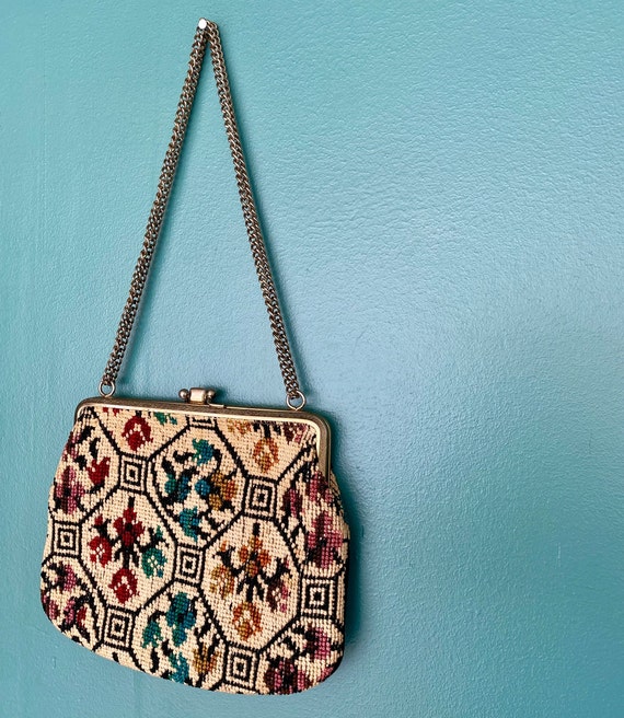Tapestry Purse Carpet Bag Tapestry Bag Fabric Bag… - image 4