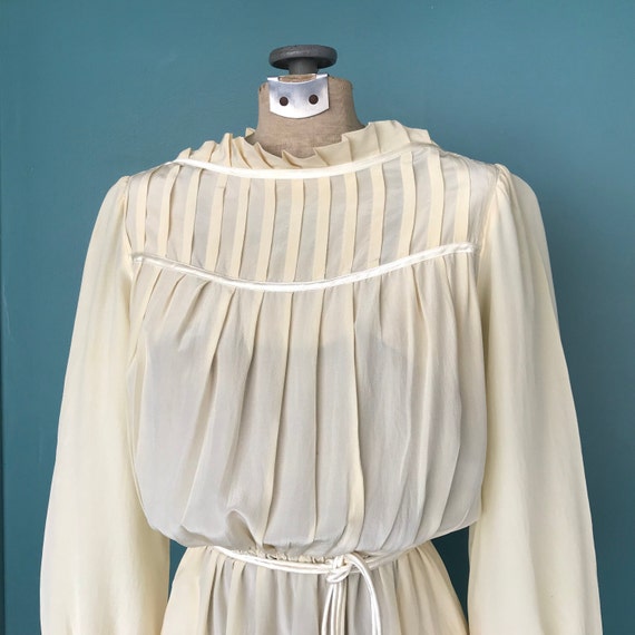 Vintage 80s Sheer Silk Midi Dress TaraLynEvansStu… - image 4