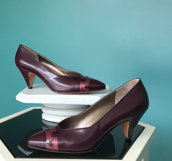 80s Bruno Magli Pumps Burgundy Pumps, TaraLynEvans