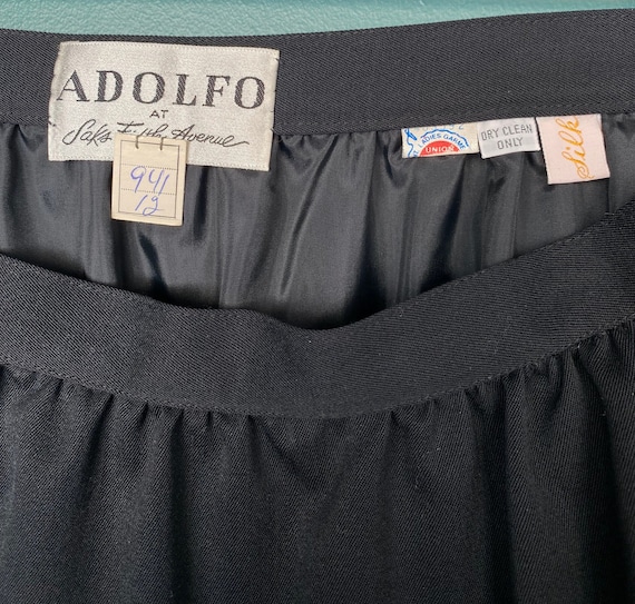 Adolfo Black Skirt Midi Skirt 80s Skirt Vintage M… - image 8